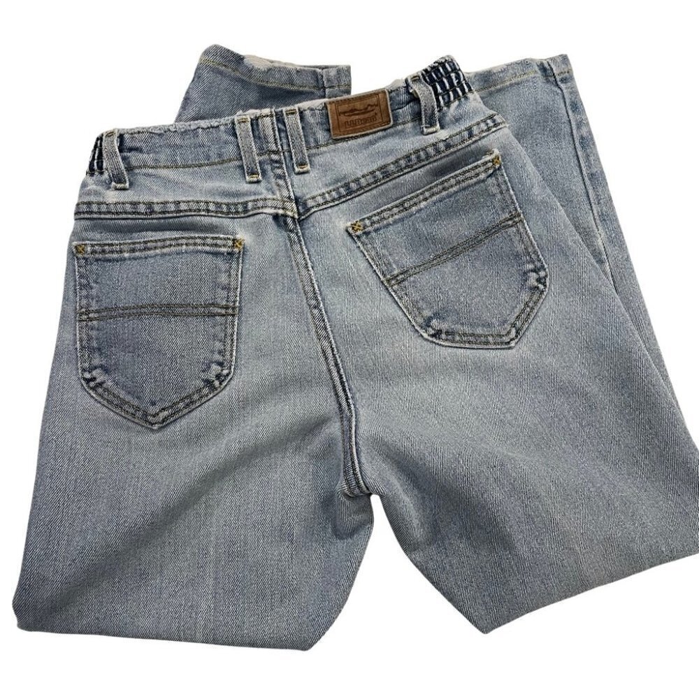 𝅺Vintage LL Bean High Waisted Jeans Sz 4P XS Light Denim Double L Comfort Waist